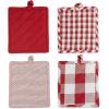 imageDII Gingham Check Kitchen Collection Navy Potholder SetRed