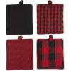 imageDII Gingham Check Kitchen Collection Navy Potholder SetRedBlack