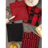 imageDII Gingham Check Kitchen Collection Navy Potholder SetRedBlack
