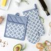 imageDII Lattice Basics Collection Kitchen Essentials Pan Handle Set Nautical Blue 3 PieceStonewash Blue