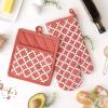 imageDII Lattice Basics Collection Kitchen Essentials Pan Handle Set Nautical Blue 3 PieceVintage Red