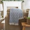 imageDII Modern Cotton Geometric Blanket Throw with Fringe for Chair Couch Picnic Camping Beach ampamp Keep Cozy with Everyday Use 50x60 OffWhiteFrench Blue
