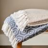 imageDII Modern Cotton Geometric Blanket Throw with Fringe for Chair Couch Picnic Camping Beach ampamp Keep Cozy with Everyday Use 50x60 OffWhiteOffwhite