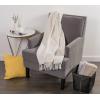 imageDII Modern Cotton Geometric Blanket Throw with Fringe for Chair Couch Picnic Camping Beach ampamp Keep Cozy with Everyday Use 50x60 OffWhiteOffwhite