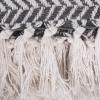 imageDII Modern Farmhouse Cotton Herringbone Blanket Throw with Fringe for Chair Couch Picnic Camping Beach ampamp Everyday Use 50 x 60  French BlueMineral Gray
