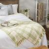 imageDII Modern Farmhouse Plaid Collection Cotton Fringe Throw Blanket 50x60 WhiteStoneWhiteAntique Green