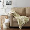 imageDII Modern Farmhouse Plaid Collection Cotton Fringe Throw Blanket 50x60 WhiteStoneWhiteAntique Green