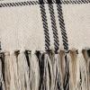 imageDII Modern Farmhouse Plaid Collection Cotton Fringe Throw Blanket 50x60 WhiteStoneWhiteBlack