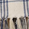imageDII Modern Farmhouse Plaid Collection Cotton Fringe Throw Blanket 50x60 WhiteStoneWhiteFrench Blue