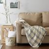 imageDII Modern Farmhouse Plaid Collection Cotton Fringe Throw Blanket 50x60 WhiteStoneWhiteFrench Blue