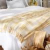 imageDII Modern Farmhouse Plaid Collection Cotton Fringe Throw Blanket 50x60 WhiteStoneWhiteHoney Gold
