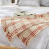 imageDII Modern Farmhouse Plaid Collection Cotton Fringe Throw Blanket 50x60 WhiteStoneWhiteVintage Red