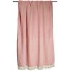 imageDII Modern Zig Zag Throw Blanket Woven Cotton HandKnotted 25quot Fringe 50x60 NaturalBlush Pink