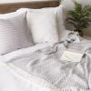 imageDII Modern Zig Zag Throw Blanket Woven Cotton HandKnotted 25quot Fringe 50x60 NaturalGray