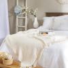 imageDII Modern Zig Zag Throw Blanket Woven Cotton HandKnotted 25quot Fringe 50x60 NaturalNatural