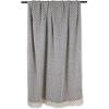 imageDII Modern Zig Zag Throw Blanket Woven Cotton HandKnotted 25quot Fringe 50x60 NaturalNautical Blue
