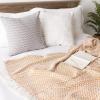 imageDII Modern Zig Zag Throw Blanket Woven Cotton HandKnotted 25quot Fringe 50x60 NaturalPumpkin Spice