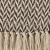 imageDII Modern Zig Zag Throw Blanket Woven Cotton HandKnotted 25quot Fringe 50x60 NaturalTeal