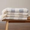 imageDII Rustic Farmhouse Cotton Cabana Striped Blanket Throw with Fringe 50 x 60  Cabana Striped Gray ampamp OffWhiteArtichoke