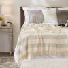imageDII Rustic Farmhouse Cotton Cabana Striped Blanket Throw with Fringe 50 x 60  Cabana Striped Gray ampamp OffWhiteGray  Offwhite