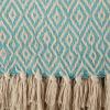 imageDII Rustic Farmhouse Double Diamond Woven Throw 50x60 French BlueAqua