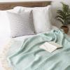 imageDII Rustic Farmhouse Double Diamond Woven Throw 50x60 French BlueAqua