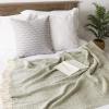 imageDII Rustic Farmhouse Double Diamond Woven Throw 50x60 French BlueArtichoke Green