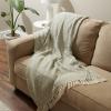 imageDII Rustic Farmhouse Double Diamond Woven Throw 50x60 French BlueArtichoke Green