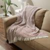 imageDII Rustic Farmhouse Double Diamond Woven Throw 50x60 French BlueCinnamon