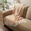imageDII Rustic Farmhouse Double Diamond Woven Throw 50x60 French BluePumpkin Spice