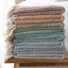 imageDII Rustic Farmhouse Double Diamond Woven Throw 50x60 French BlueStonewash Blue