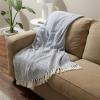 imageDII Rustic Farmhouse Double Diamond Woven Throw 50x60 French BlueStonewash Blue