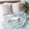 imageDII Rustic Farmhouse Double Diamond Woven Throw 50x60 French BlueTeal