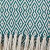 imageDII Rustic Farmhouse Double Diamond Woven Throw 50x60 French BlueTeal