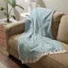 imageDII Rustic Farmhouse Double Diamond Woven Throw 50x60 French BlueTeal
