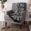 imageDII Stone Stripe Homespun Throw 50x60 with 25quot FringeBlack