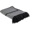 imageDII Stone Stripe Homespun Throw 50x60 with 25quot FringeBlack