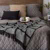 imageDII Stone Stripe Homespun Throw 50x60 with 25quot FringeBlack