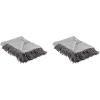 imageDII Stone Stripe Homespun Throw 50x60 with 25quot FringeGray