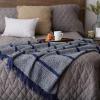 imageDII Stone Stripe Homespun Throw 50x60 with 25quot FringeNavy
