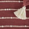 imageDII Striped Throw Collection Cotton Slub HandTied Tassels 50x60 Honey Gold ampamp OffWhiteClay  Offwhite