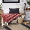 imageDII Striped Throw Collection Cotton Slub HandTied Tassels 50x60 Honey Gold ampamp OffWhiteClay  Offwhite