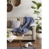 imageDII Striped Throw Collection Cotton Slub HandTied Tassels 50x60 Honey Gold ampamp OffWhiteFrench Blue  Offwhite