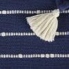 imageDII Striped Throw Collection Cotton Slub HandTied Tassels 50x60 Honey Gold ampamp OffWhiteFrench Blue  Offwhite