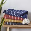 imageDII Striped Throw Collection Cotton Slub HandTied Tassels 50x60 Honey Gold ampamp OffWhiteMineral Gray  Offwhite