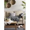 imageDII Striped Throw Collection Cotton Slub HandTied Tassels 50x60 Honey Gold ampamp OffWhiteMineral Gray  Offwhite