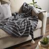 imageDII Striped Throw Collection Cotton Slub HandTied Tassels 50x60 Honey Gold ampamp OffWhiteMineral Gray  Offwhite