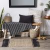 imageDII Striped Throw Collection Cotton Slub HandTied Tassels 50x60 Honey Gold ampamp OffWhiteMineral Gray  Offwhite