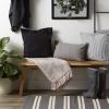 imageDII Textured Modern Varigated Acrylic Woven Throw 50x60Inch Black ampamp WhiteBlush