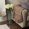 imageDII Textured Modern Varigated Acrylic Woven Throw 50x60Inch Black ampamp WhiteBronze